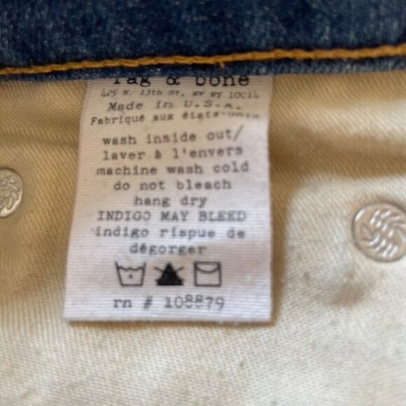 Rag & Bone Dre Boyfriend Jeans in Bradford Wash Mid Rise - Size 30 - Picture 11 of 12